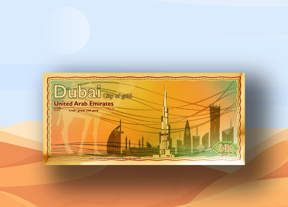 Arany bankjegyet adtak ki Dubai-ban